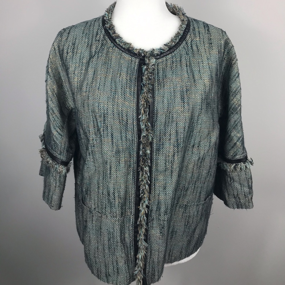 Lafayette 148 Black Gold Turquoise Jacket 6